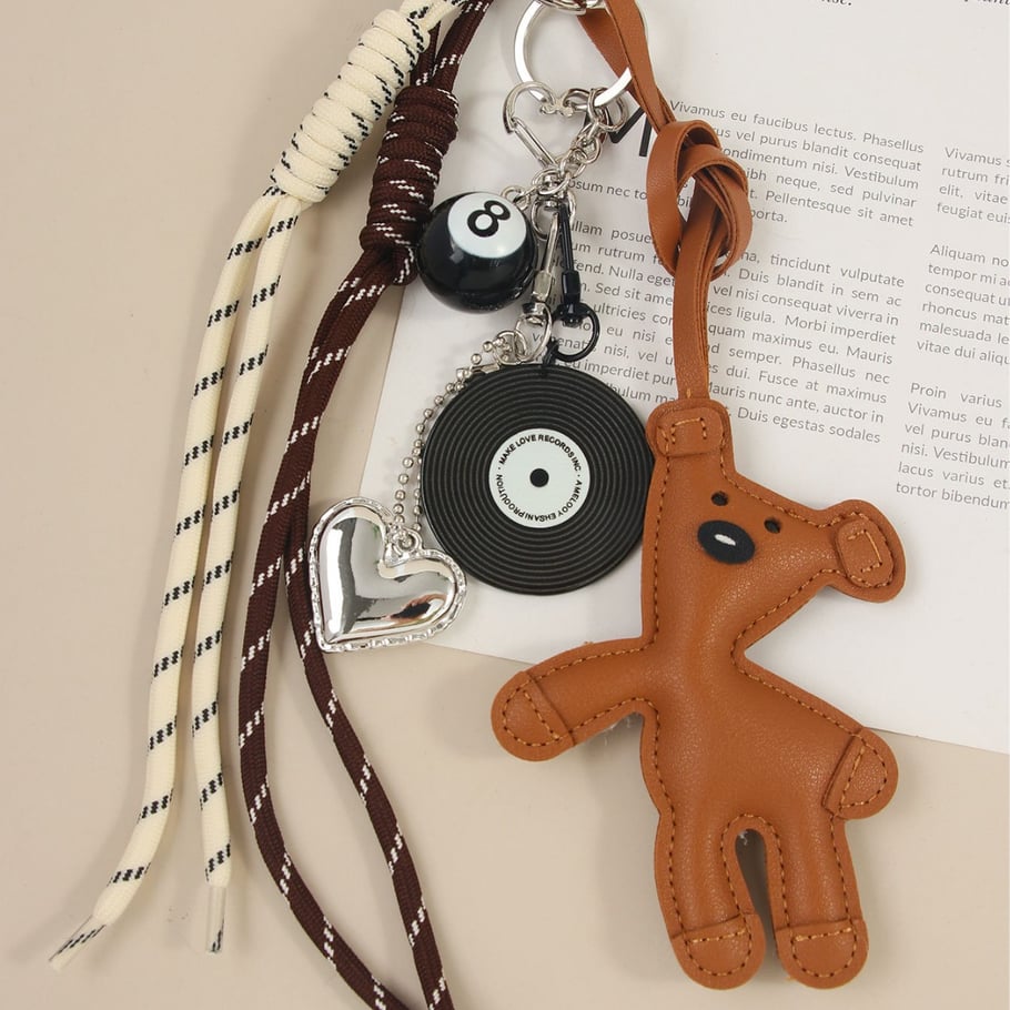 1 Piece Simple Series Cute Cartoon Bear PU Women's Bag Charms h5Picture4