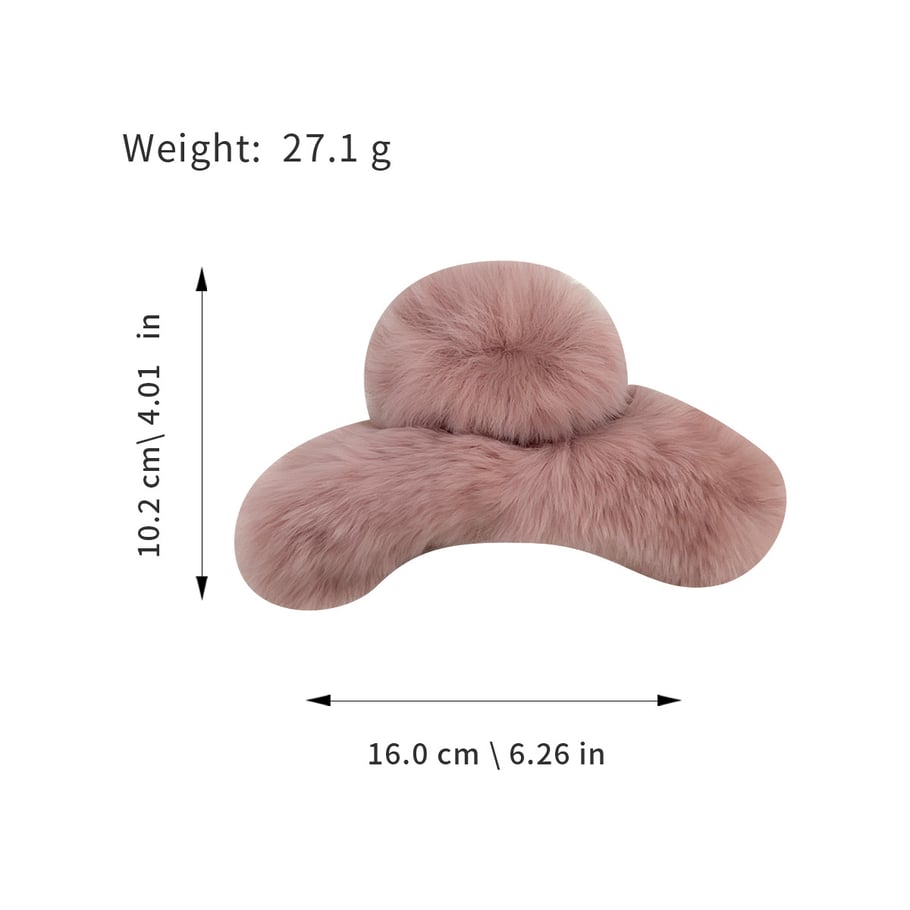 1 pezzo semplice carino super morbido peluche tinta unita fermagli per capelli da donna Immagine4