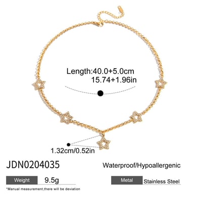 1 stuk delicate ster roestvrij staal goudkleurige dames hanger kettingen h5 Afbeelding2