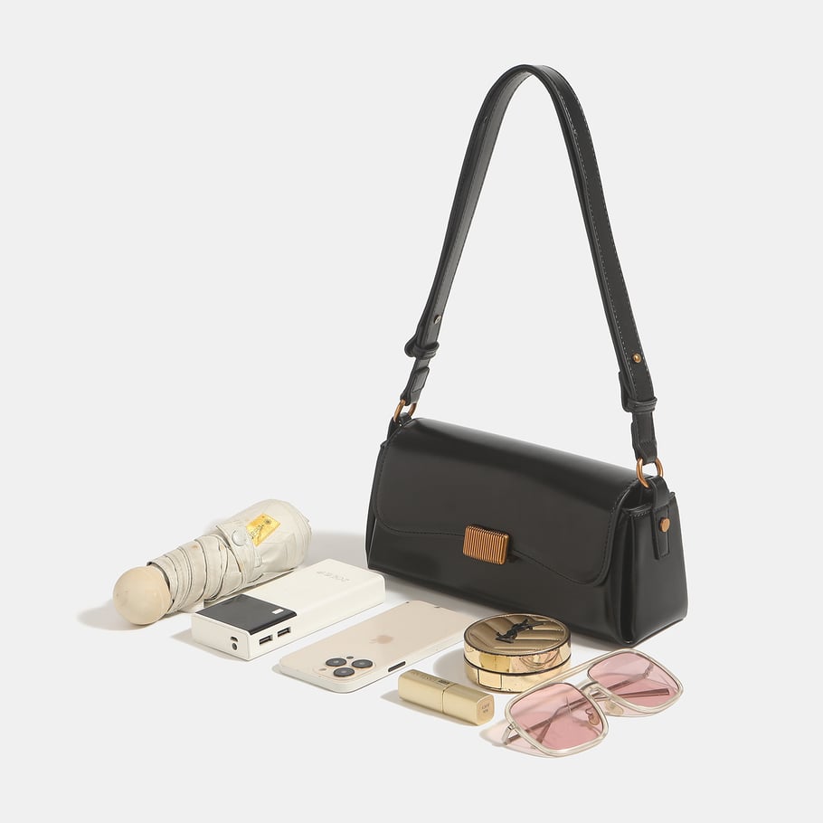 1 superbe sac à bandoulière en PU de couleur unie pour femme Image4
