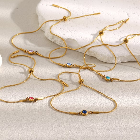 1 bracelet simple et élégant en acier inoxydable couleur or pour femme