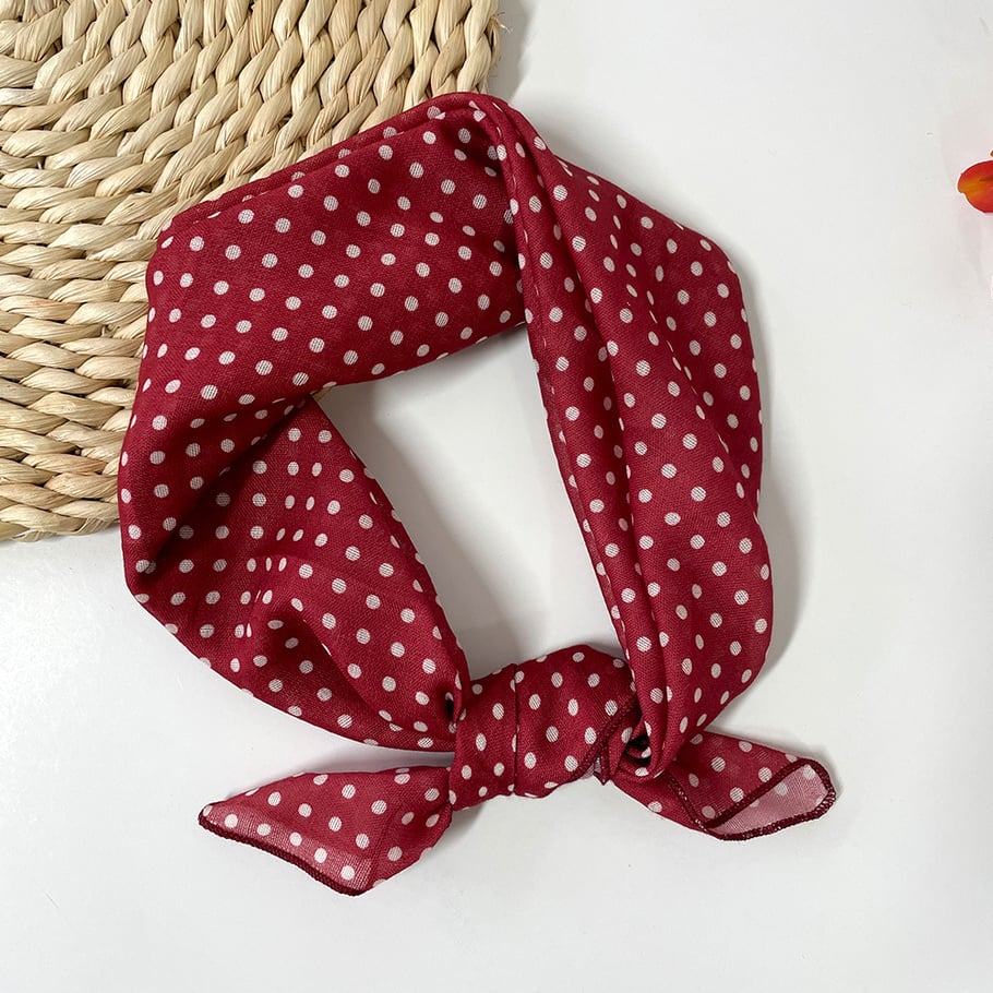 1 stuk klassieke linnen damesbandana met stippen 