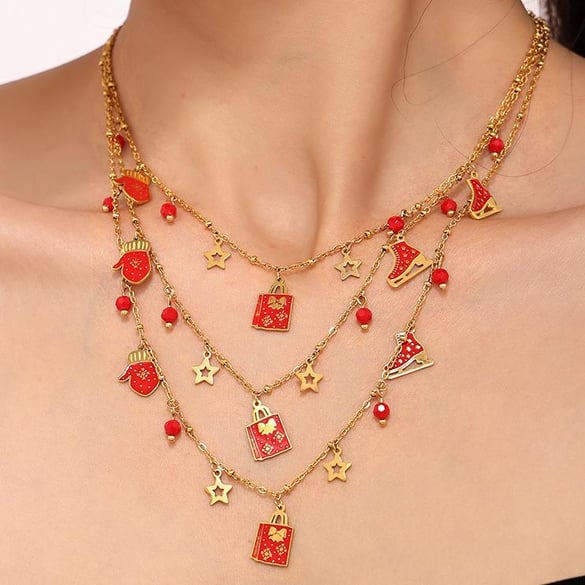 Luxe kerstcadeau roestvrij staal goudkleurige dames sieraden sets 2