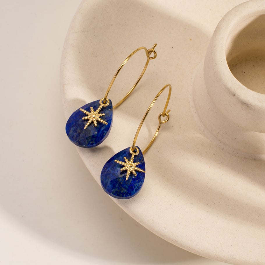 1 Pair Simple Irregular Shape Stainless Steel Natural Stone Women's Drop Earrings h5Picture2