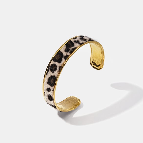1 Piece Leopard Stainless Steel Gold Color Cuff Bracelet