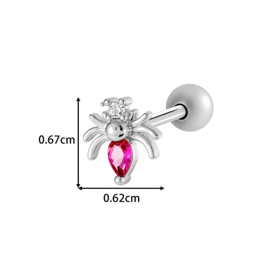 1 PieceHeart Butterfly Copper Gold Color Zircon Piercing Earring h5 Picture2