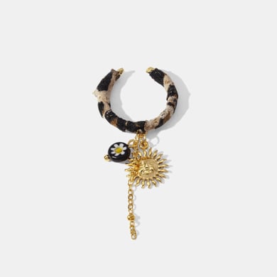 1 Stück Sun Edelstahl Leopard Stoff Gold Farbe Statement Ring h5 Bild2