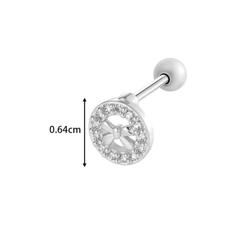 1 stuk koperen gouden zirkoon piercing oorbel Afbeelding2