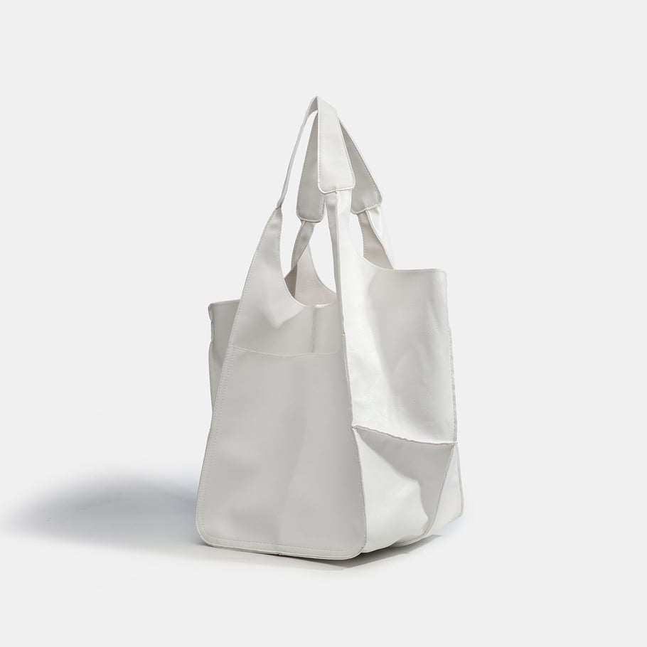 Bolso de mano minimalista retro de PU de color sólido para mujer, 1 pieza Imagen4