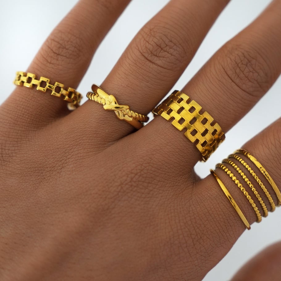 1 Piece Simple Daily Irregular Shape Stainless Steel Women's Statement Rings Picture3
