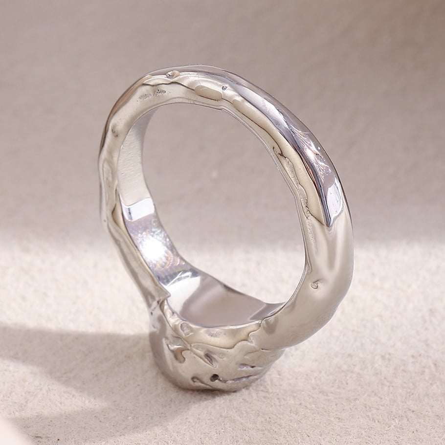 1 Piece Delicate Stainless Steel Gold Color Women's Gemstone Rings Picture6