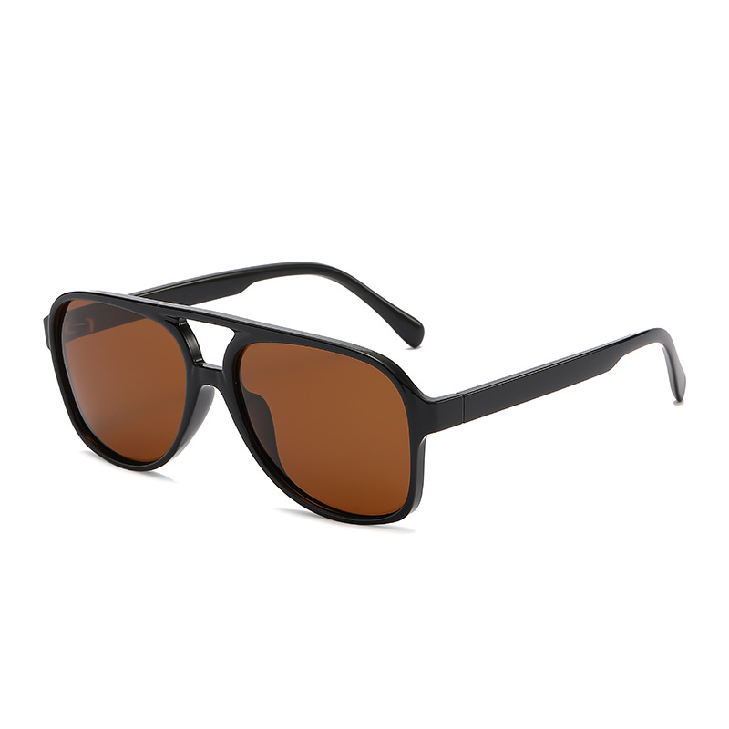 1 Paar klassische Retro-Sonnenbrillen für Damen mit braunen Gläsern und Leopardenmuster 