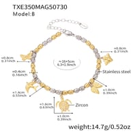 TXE350-B gold DIY zircon bracelet 16+5cm Picture3