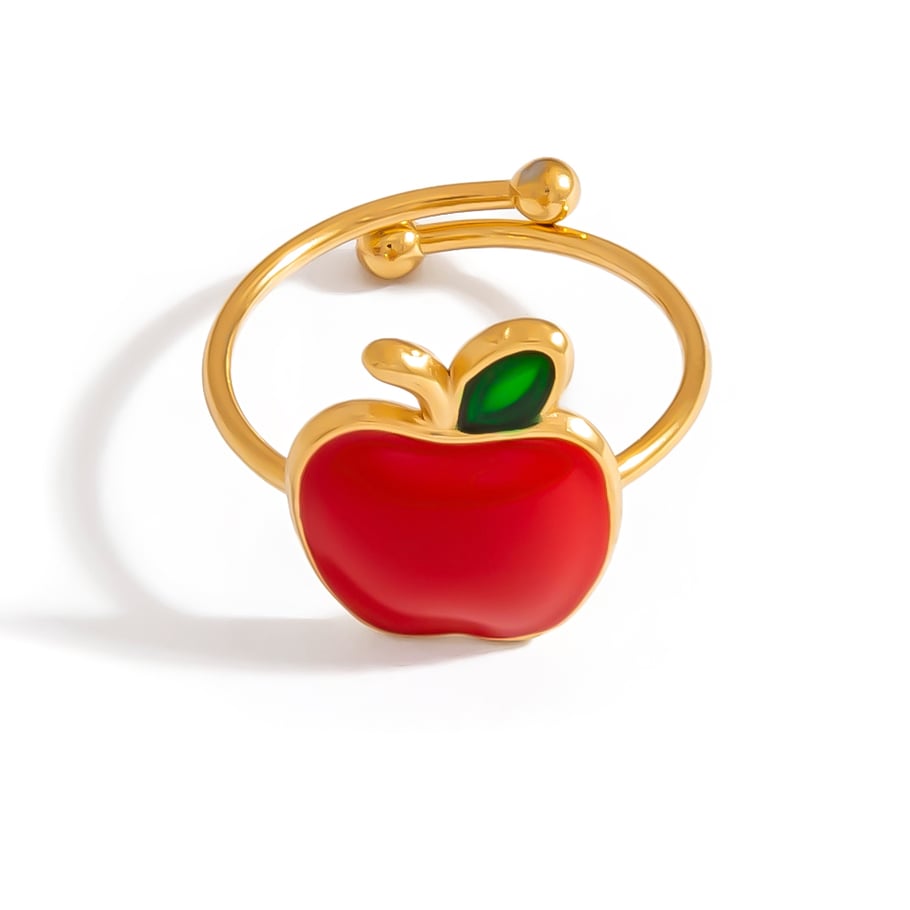 1 Piece Simple Casual Fruit Stainless Steel Women's Statement Rings