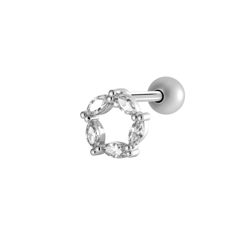 1 stuk hart ster koper goud kleur zirkoon piercing oorbel 