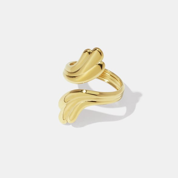 Anello minimalista in acciaio inossidabile di forma irregolare da 1 pezzo 2