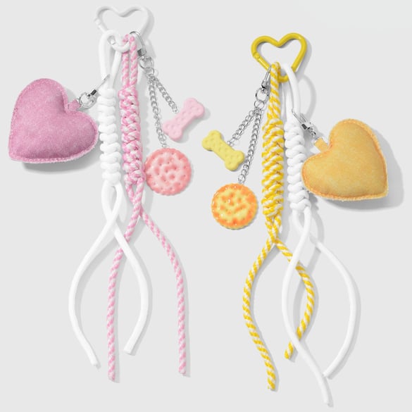 1 Piece Cute Heart Cookie Bag Charm
