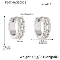 F507-Stahlfarbene Zirkon Ohrringe-S Bild8
