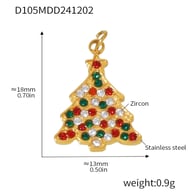 D105-Ciondolo albero di Natale dorato Immagine5