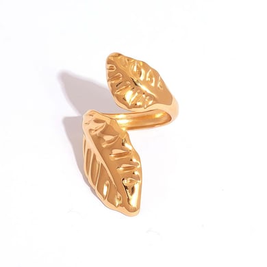 1 Piece Simple Series Natural Leaf Stainless Steel  Women's Statement Rings h5 