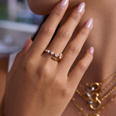 1 Piece Delicate Lines Stainless Steel Gold Color Zircon Women's Gemstone Rings h5 Picture6