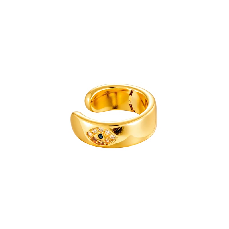 1 Piece Copper Gold Color Zircon Ear Cuffs 