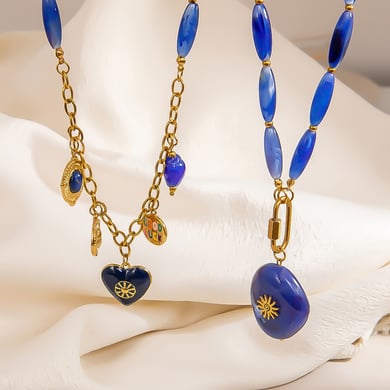 1 Piece Classic Irregular Shape Heart Resin  Natural Stone Women's Beaded Necklaces h5 Picture5