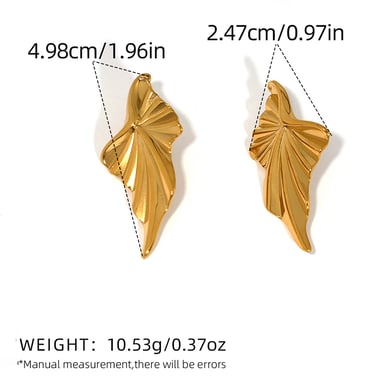 1 pezzo di orecchini a bottone da donna in acciaio inossidabile color oro dalla forma irregolare personalizzabile h5 