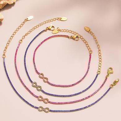 Stylish Infinity Stainless Steel Gold Color Women's Jewelry Sets h5 Picture6