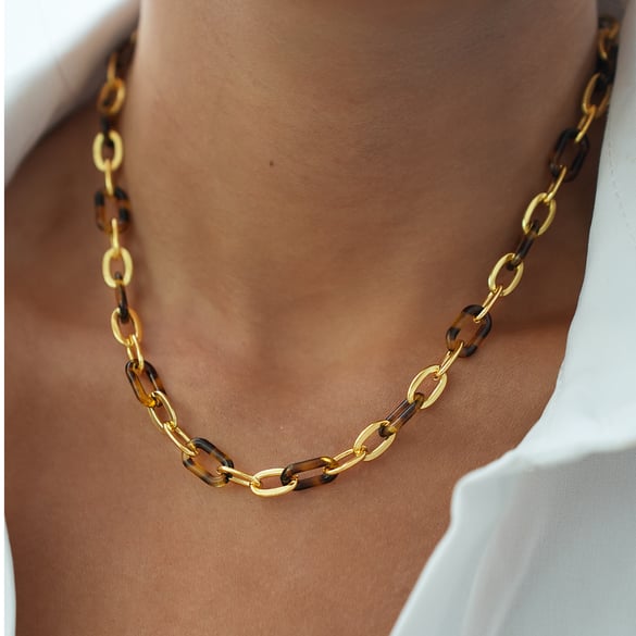 1 Piece Simple Series Retro Leopard Print Stainless Steel  Women's Chain Necklaces 2