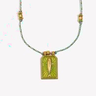 Hand-woven colored rope dripping oil tuna tarot card - gold green Picture5