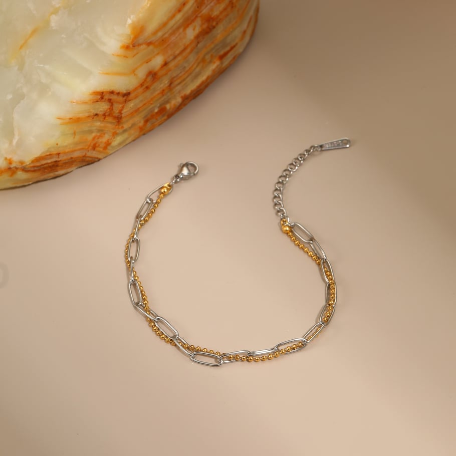 1 Piece  Daily Mixed Color Chain Stainless Steel  Women's Chain Necklaces Picture3