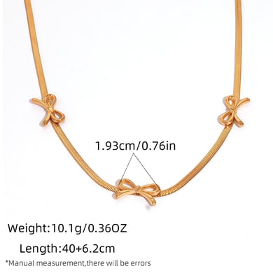 1 Piece Simple  Bow Knot Stainless Steel  Women's Pendant Necklaces h5 Picture2