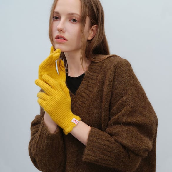 1 par de guantes de poliéster de color liso para mujer 2