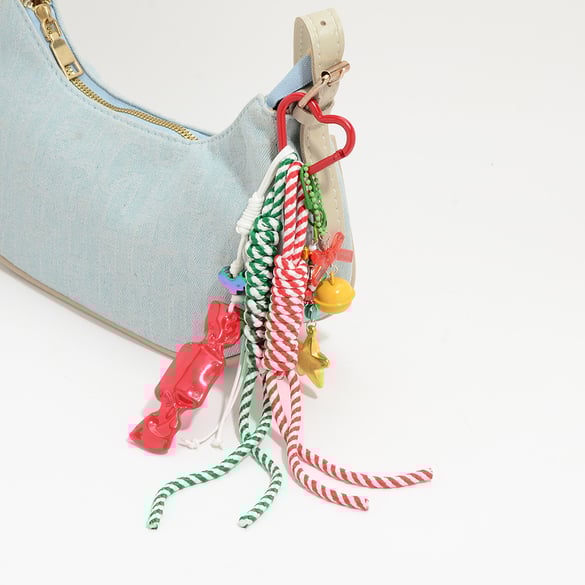 1 breloque de sac de Noël en forme de cœur et de nœud papillon