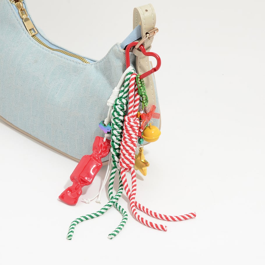 1 Piece Cute Heart Bow Knot Christmas Bag Charm Picture4