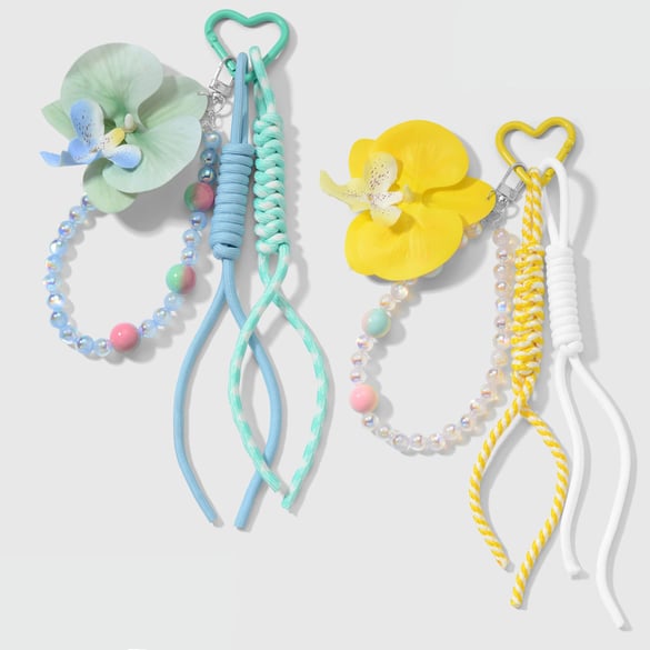 1 Piece Sweet Flower Beads Chain Bag Charm 2