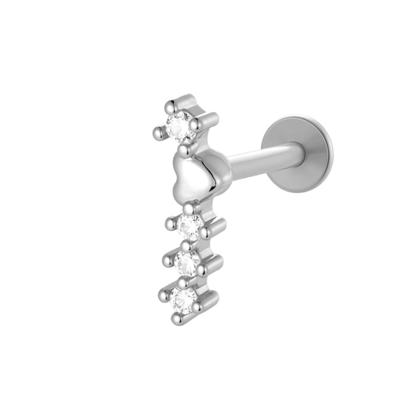 1 Parça Fiyonk Düğüm Bakır Altın Rengi Zirkonyum Piercing Küpe 