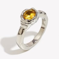 Single Zircon Thin Ring - Silver Champagne/Number 7 Picture5