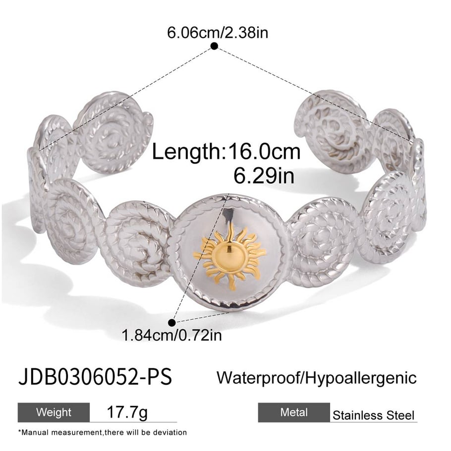 1 Piece Simple Vortex Stainless Steel Women's Cuff Bracelets Picture2