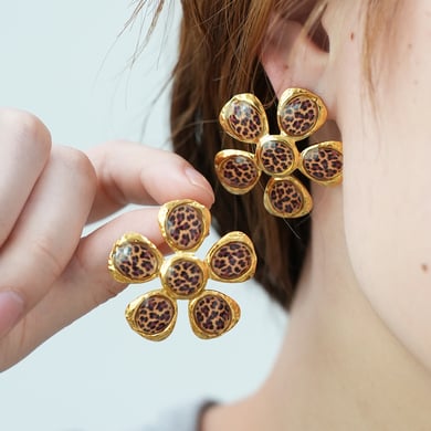 1 Pair Simple Series Natural Flower Stainless Steel  Gold Color  Women's Stud Earrings h5 Picture6