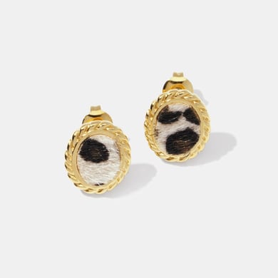 1 Pair Classic Retro Heart Leopard Print Triangle Stainless Steel  Women's Stud Earrings h5 Picture3
