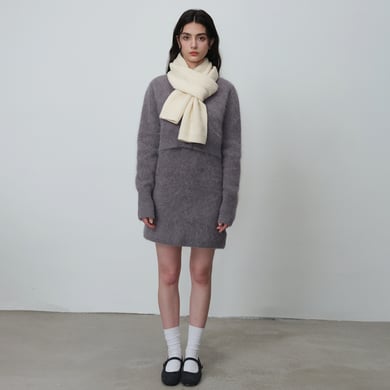 Bufandas de invierno para mujer de fibra sintética con tiras informales de 1 pieza h5 Imagen2