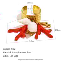 Offener Ring mit Korallenanhänger - Gold Bild2