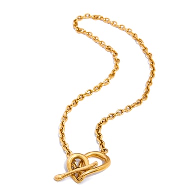 1 Piece Simple Irregular Shape Twist Stainless Steel Gold Color Women's Chain Necklaces h5 