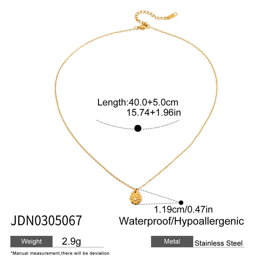 1 Piece Retro Droplet Stainless Steel Women's Pendant Necklaces 