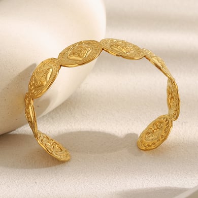 1 Stück Tägliche Erdbeere Edelstahl Gold Farbe Damen Manschette Armbänder h5 Bild3