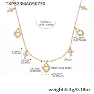 TXP323-Gold Heart Necklace Picture2