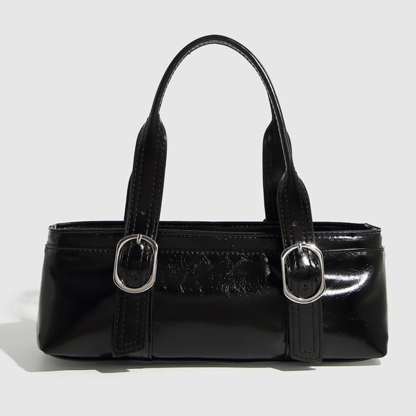 Bolso de mano para mujer de PU de color sólido informal de serie simple de 1 pieza 2