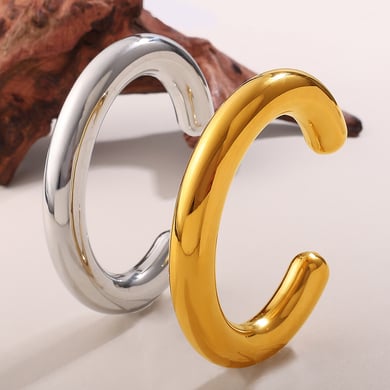 1 Piece Stainless Steel Gold Color Cuff Bracelet h5 Picture2